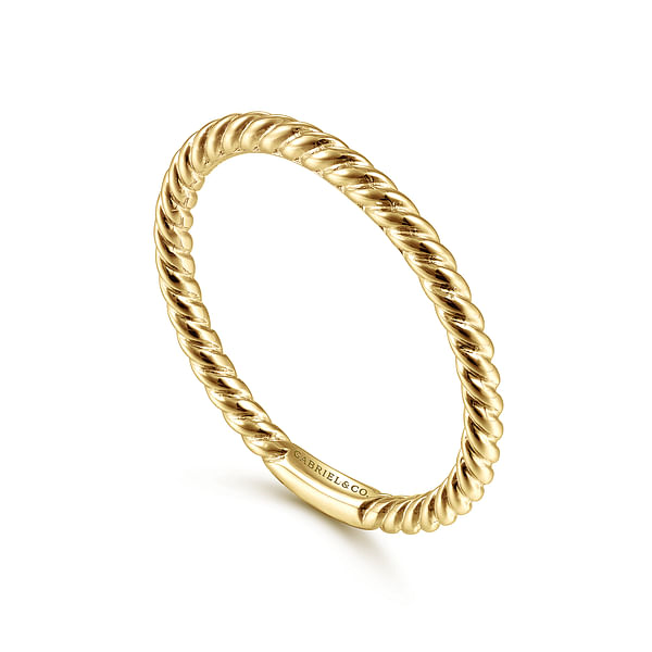 14K Yellow Gold 1.8MM Twist Band