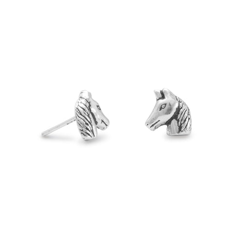 Sterling Silver Horse Stud Earrings