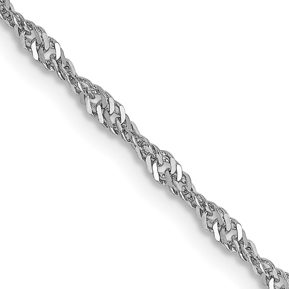 14K White Gold 1.6mm Sparkle Singapore Chain 18"