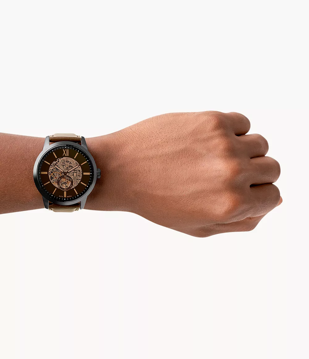 Fossil Watch: Townsman 48mm Automatic Brown Leather