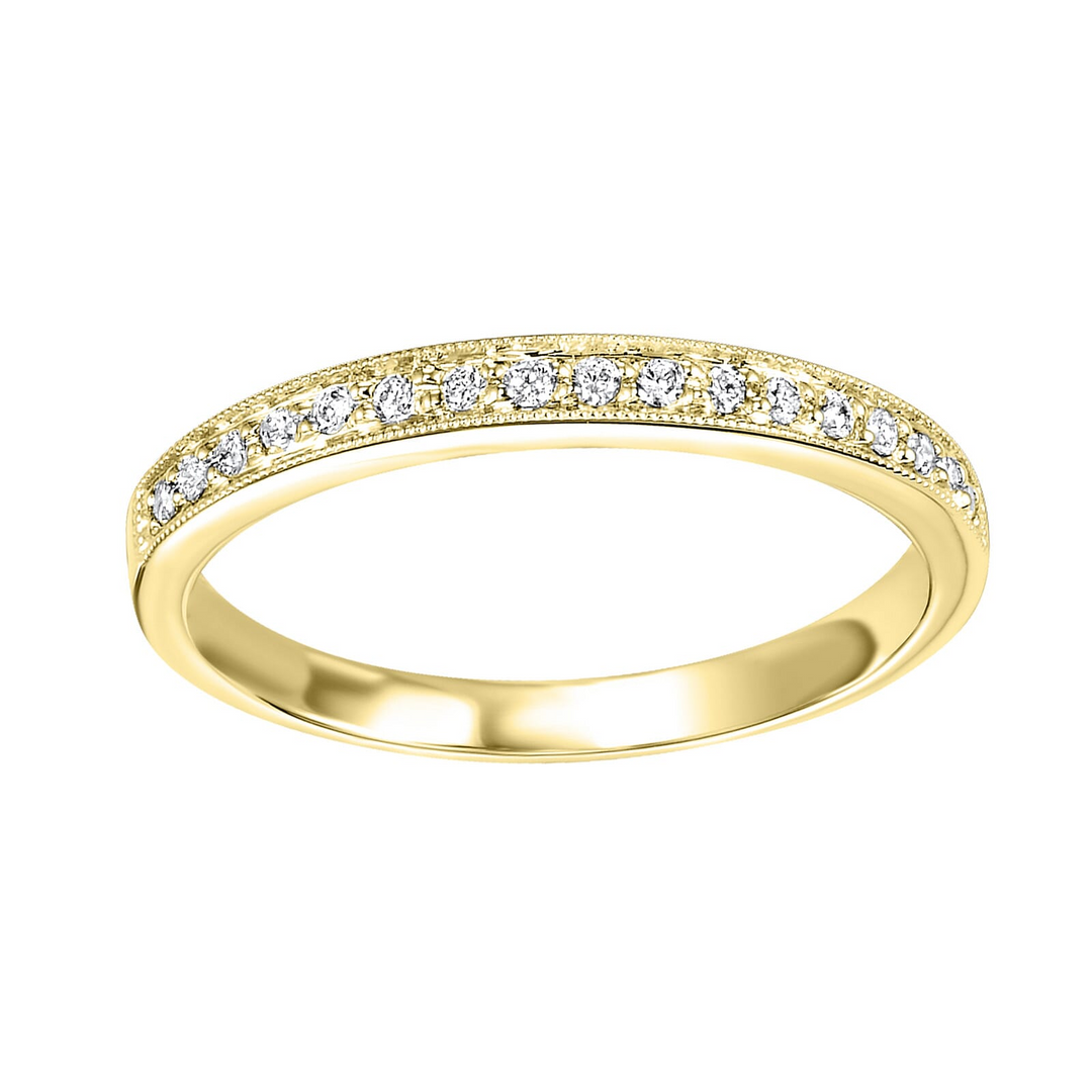 14K Yellow Gold 0.12CTW Natural Diamond Wedding Band