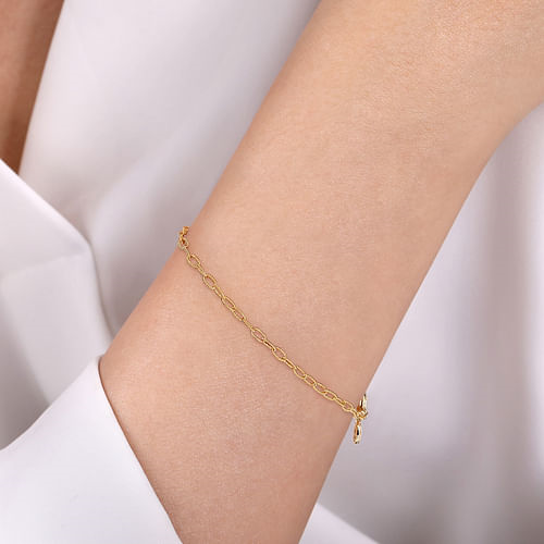 14K Yellow Gold Oval Link Bracelet