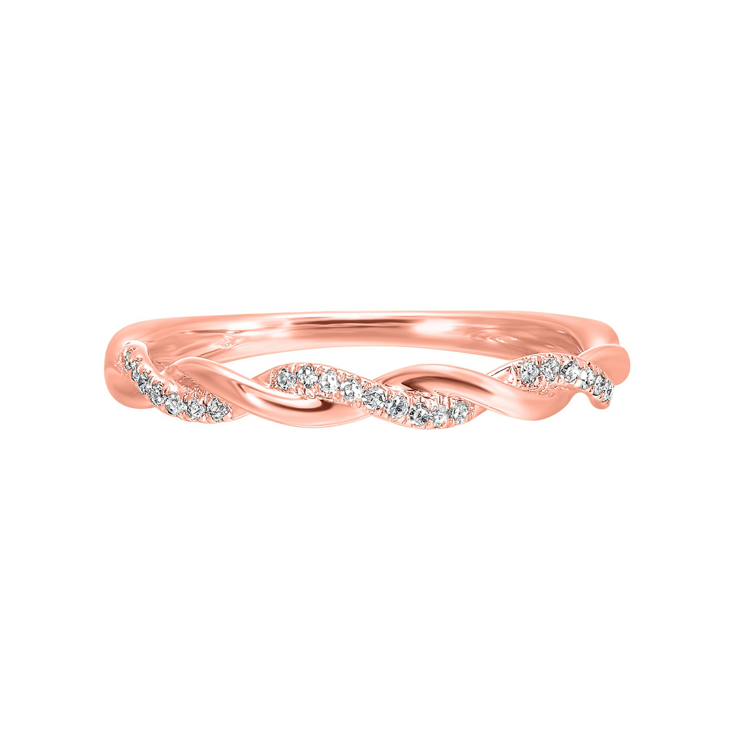 10K Rose Gold 0.05CTW Natural Diamond Wedding Band