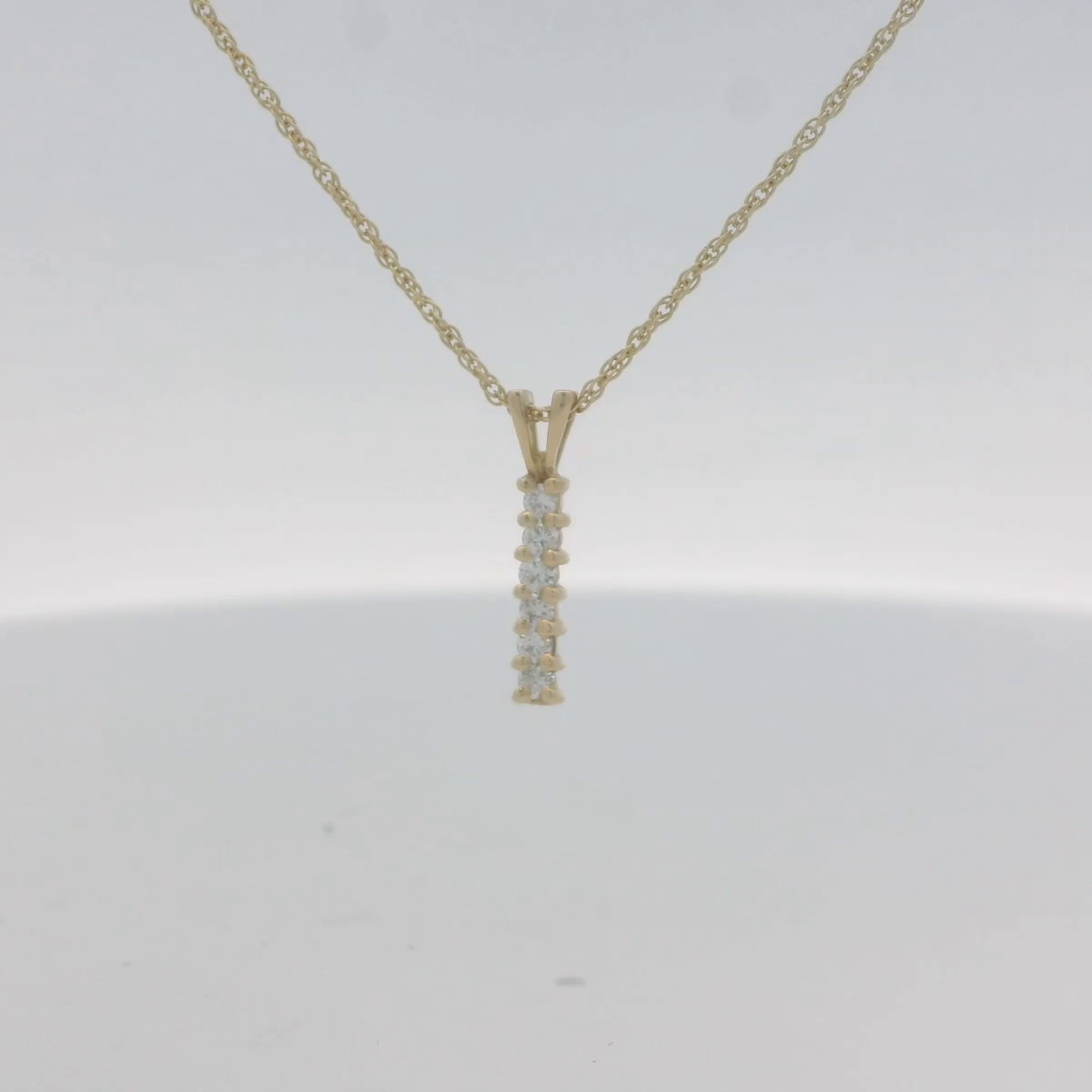 14K Yellow Gold Estimated 0.12 CTW Natural Diamond Vintage Pendant