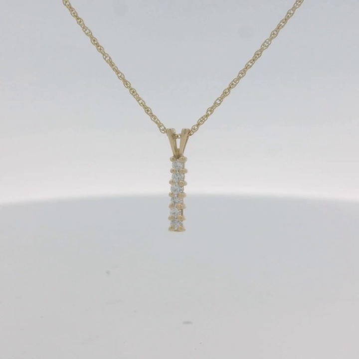 14K Yellow Gold Estimated 0.12 CTW Natural Diamond Vintage Pendant