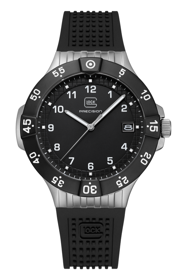 GLOCK GW-15-6-22 Black Diver-Style Watch with Silicone Strap