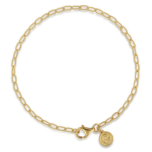 14K Yellow Gold Oval Link Bracelet