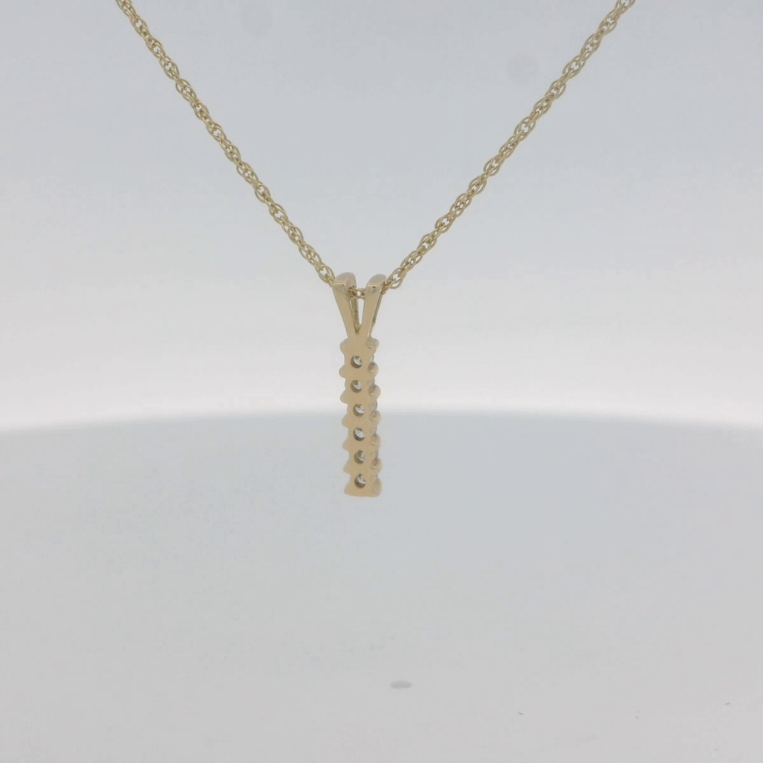 14K Yellow Gold Estimated 0.12 CTW Natural Diamond Vintage Pendant