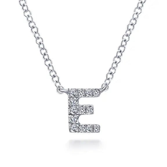 Mother's Initial 14K Gold and Diamond Necklace