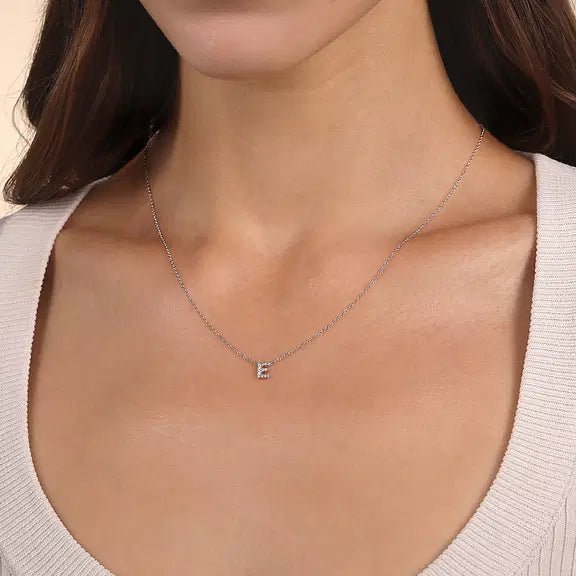 Mother's Initial 14K Gold and Diamond Necklace