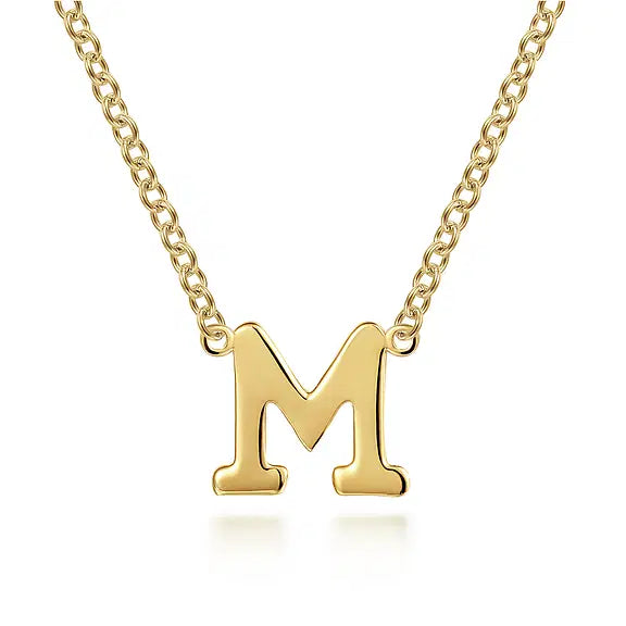 Mother's Initial 4K Yellow Gold Necklace