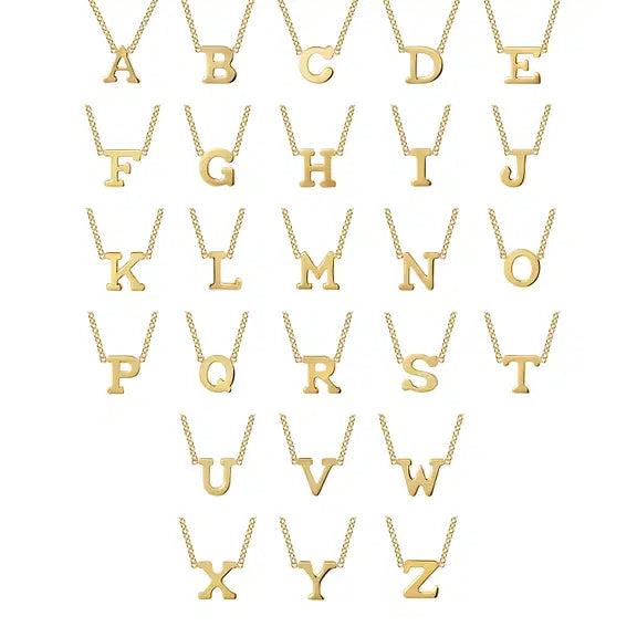 Mother's Initial 4K Yellow Gold Necklace