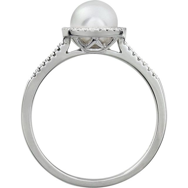 Sterling Silver Cultured Pearl Cocktail Ring