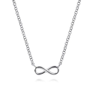 14K White Gold Infinity Necklace