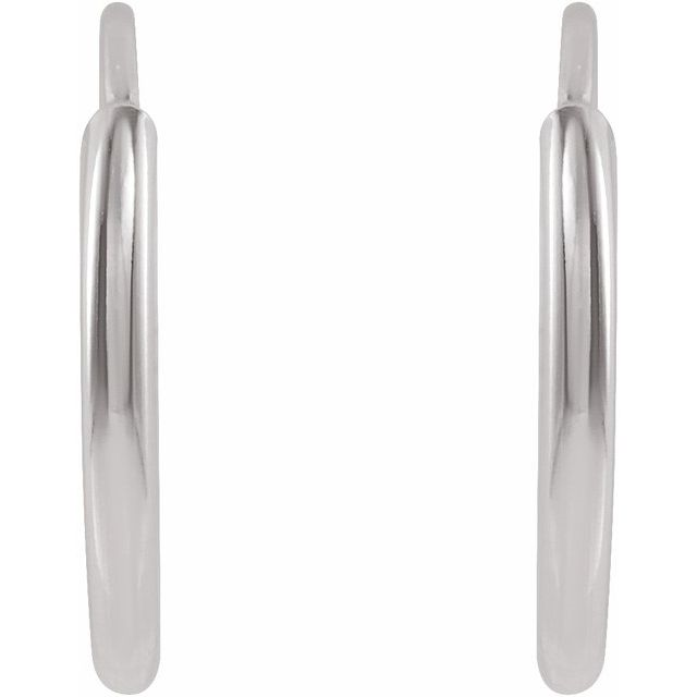 14K White Gold 10mm Huggie Endless Hoop Earrings