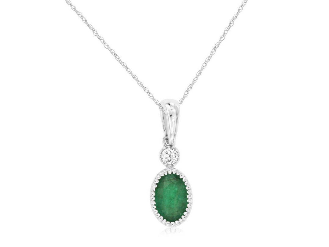 14KW .03 CTW DIA / EMERALD PEN