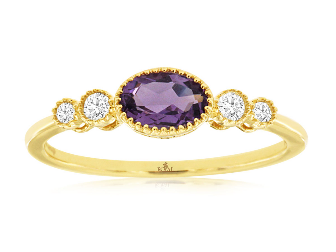 14KY .09 CT DIA / AME. RING 08