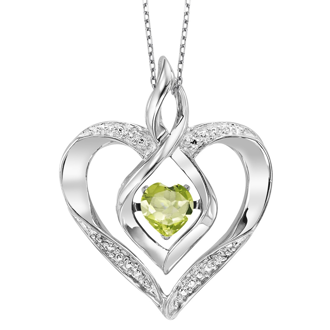Sterling Silver Rythmn of Love Created Peridot Necklace