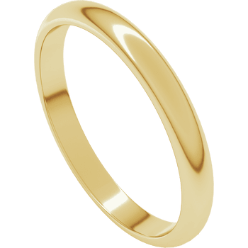 14K Yellow Gold Polished 2.5mm Wedding Band