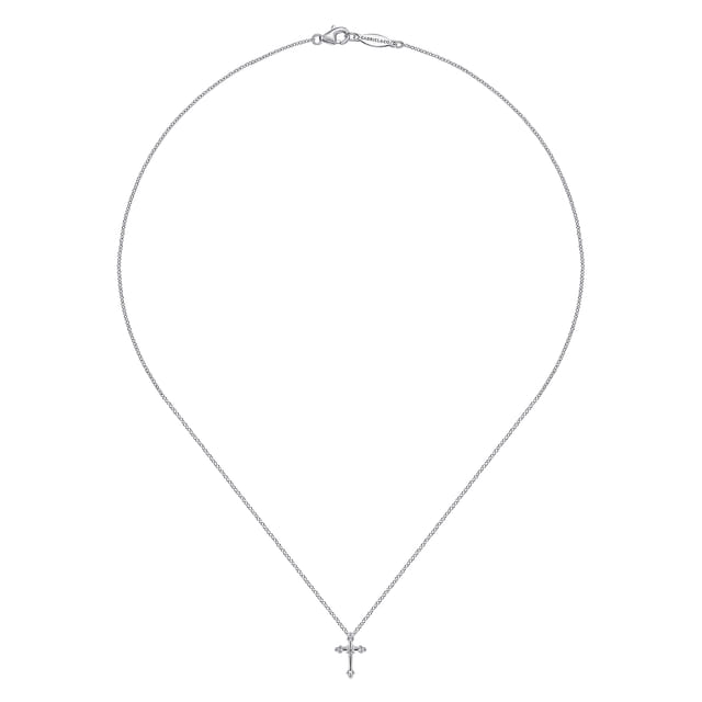 Sterling Silver Diamond Cross Pendant Necklace