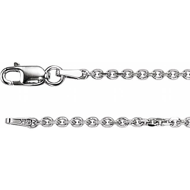 Sterling Silver 1.75mm Diamond-Cut Cable Chain 18"