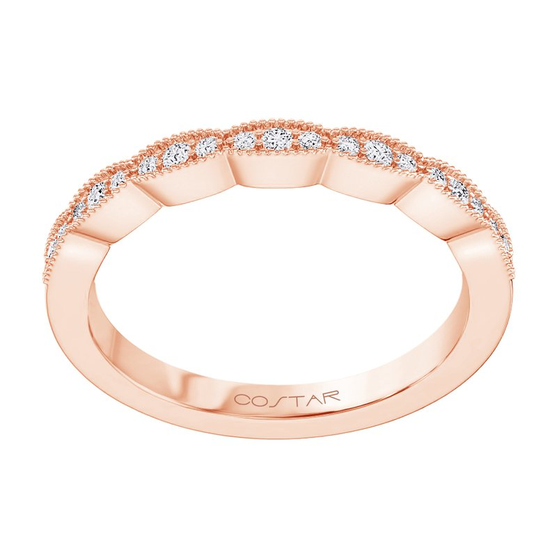 14K Rose Gold 0.15CTW Natural Diamond Wedding Band