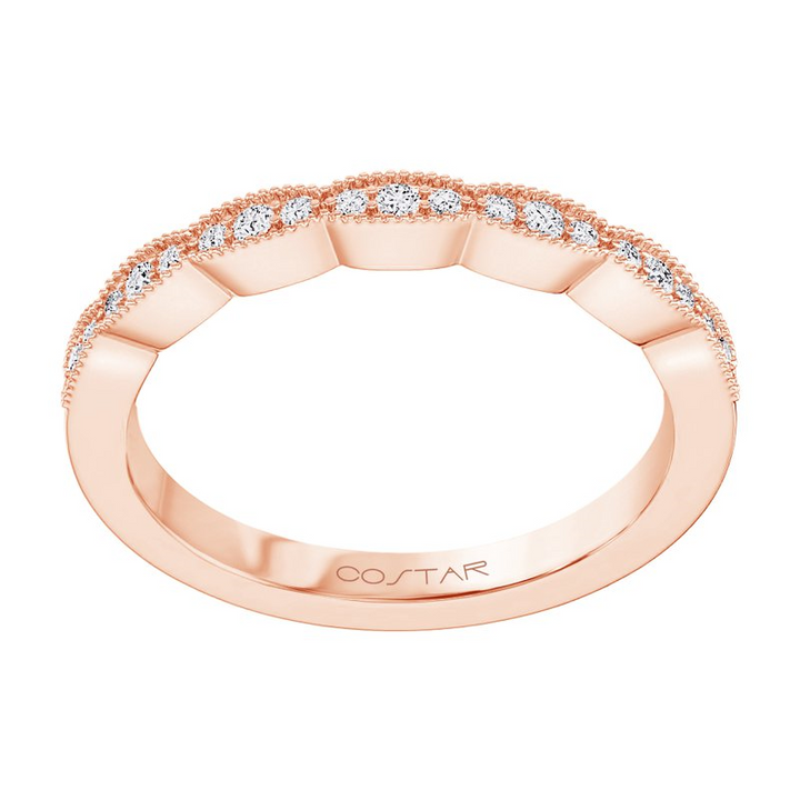 14K Rose Gold 0.15CTW Natural Diamond Wedding Band