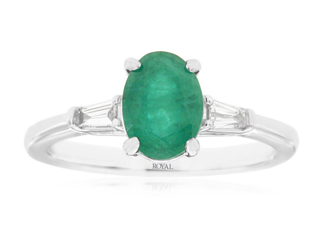 14KW .11 CTW DIA / EMERALD RIN