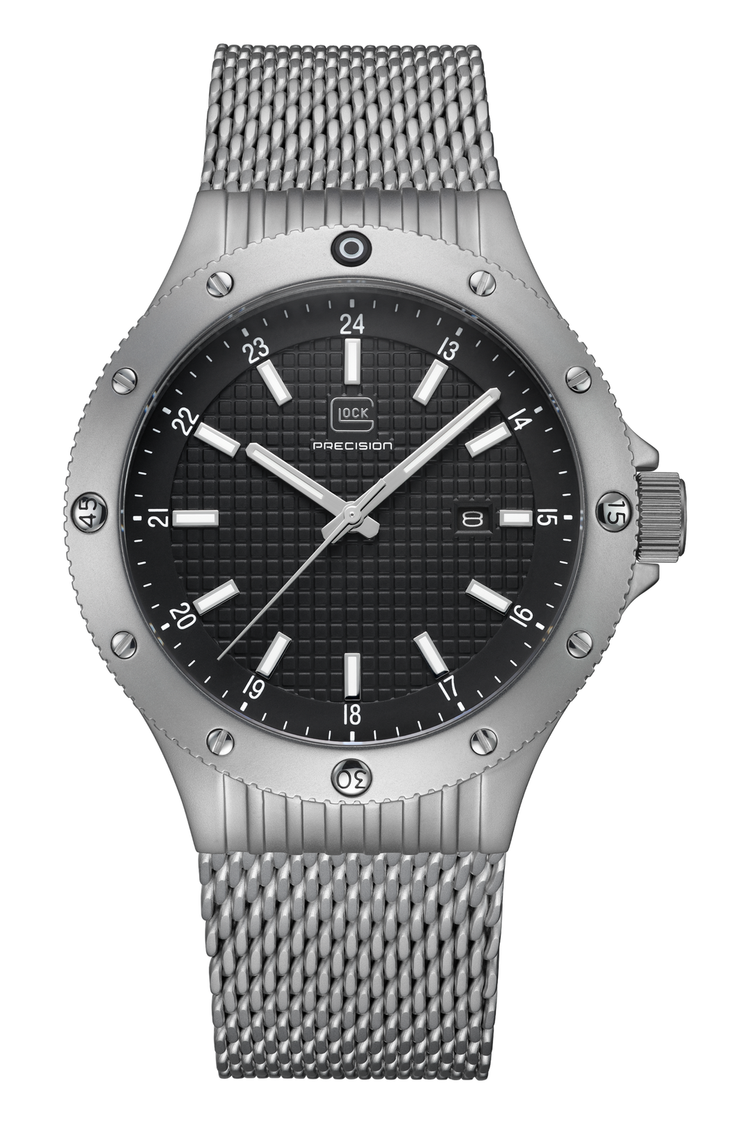 GLOCK GW-33-4-24 Silver-Tone Stainless Steel Watch with Rotating Bezel