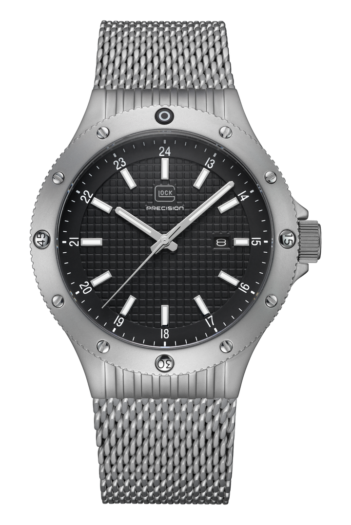 GLOCK GW-33-4-24 Silver-Tone Stainless Steel Watch with Rotating Bezel