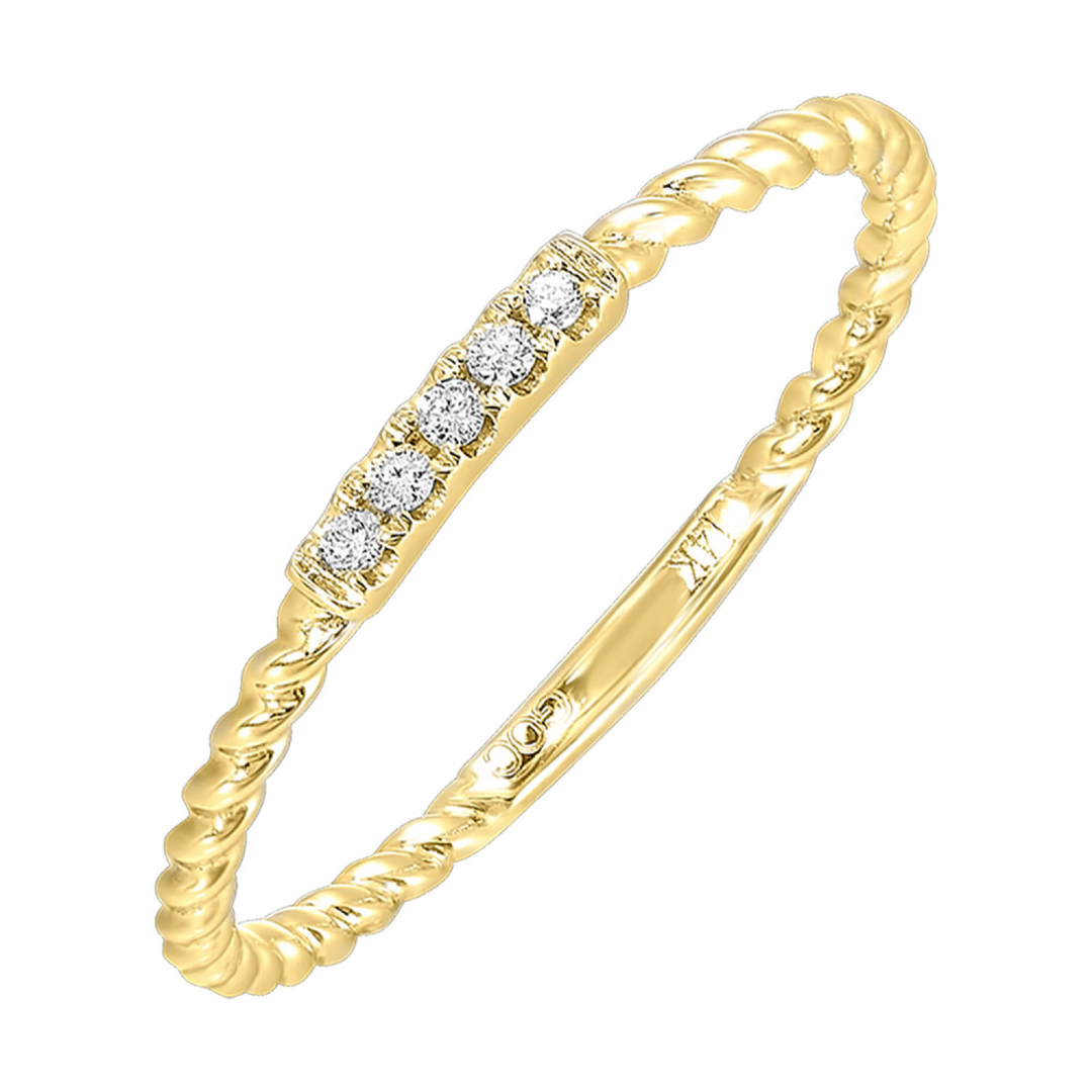 10K Yellow Gold 0.05CTW Natural Diamond Stackable Ring