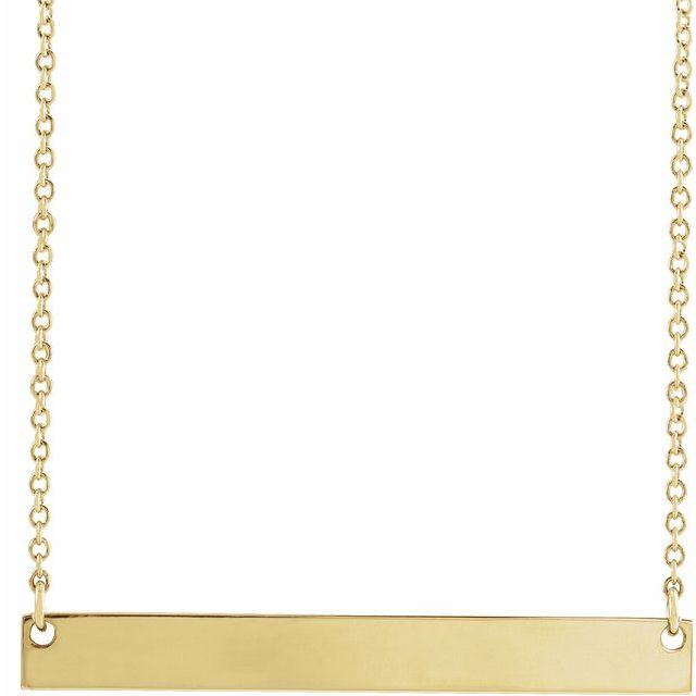 14K Yellow Gold Bar Pendant Necklace