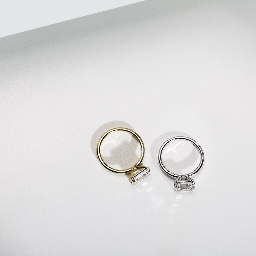18K Gold East-West Engagement Ring 1.6mm