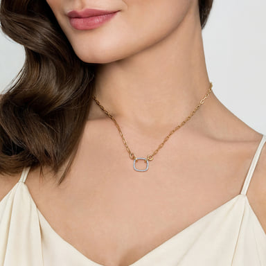 14K White & Yellow Gold Diamond Paperclip Necklace (0.23 ctw)