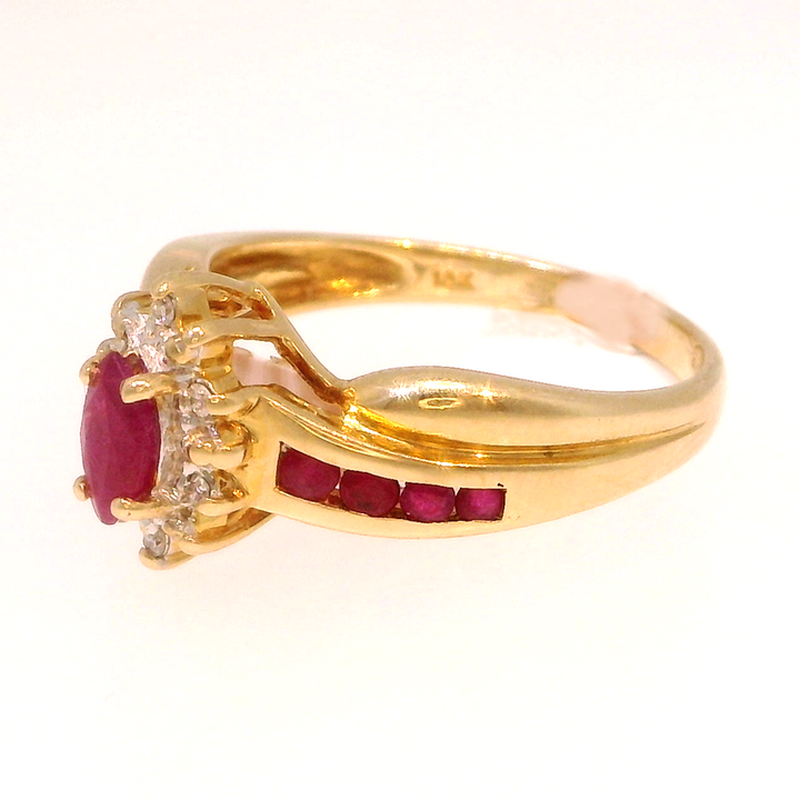 14KY .03 CTW DIA / RUBY RING 0