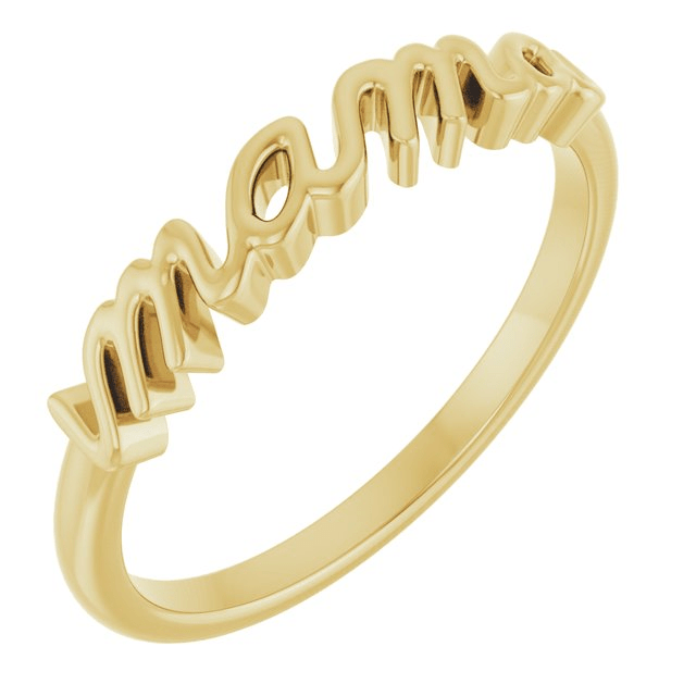 14K Yellow Gold "Mama" Mother's Ring