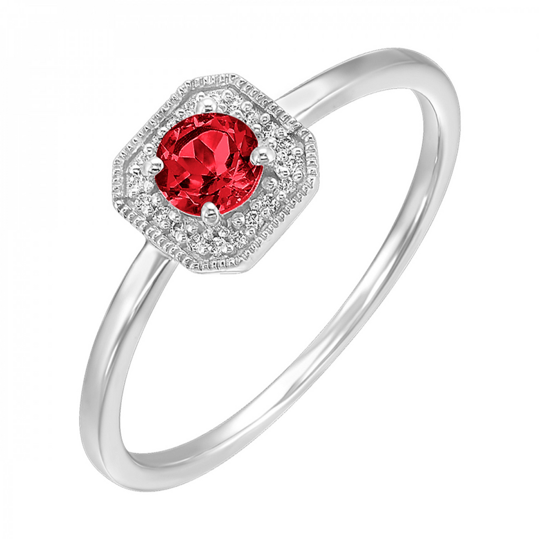 10K White Gold Natural Garnet Cocktail Ring