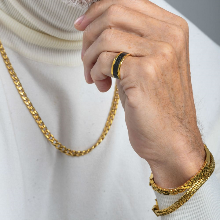 Trim Cut with Genuine Lab-Grown Clear Diamonds Tennis 18Kt Gold IP Bracelet