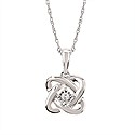 Diamond Knot Pendant Necklace in Sterling Silver 0.02CTW.