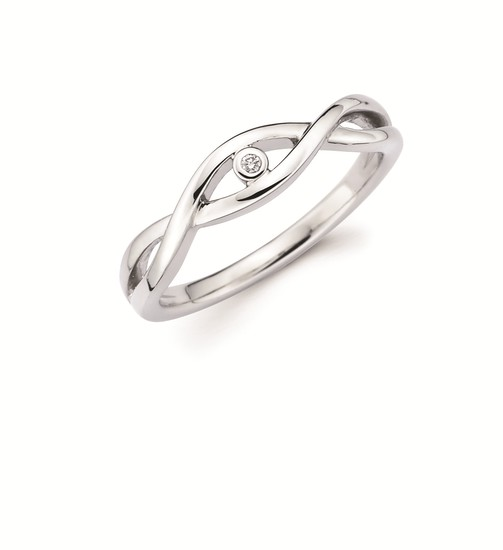 Infinity Ring In Sterling Silver With .01 Ct. Diamond