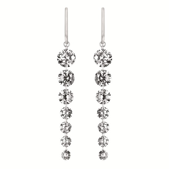 14K White Gold Lab Grown Diamond Earrings (3.02 ctw)