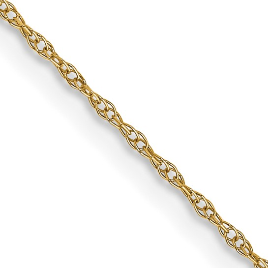 14K Yellow Gold 0.6mm Cable Rope Chain 16 In.
