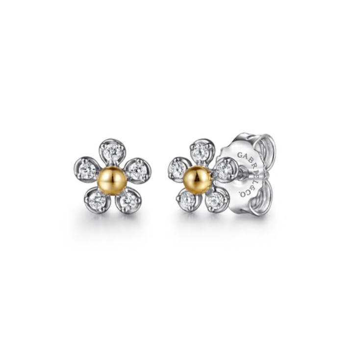 SS / 14KY .10 CTW DIA FLOWER E