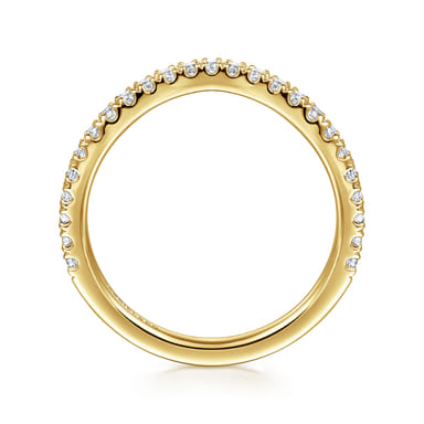 14K Yellow Gold Curved Diamond Wedding Band (0.30 ct.)