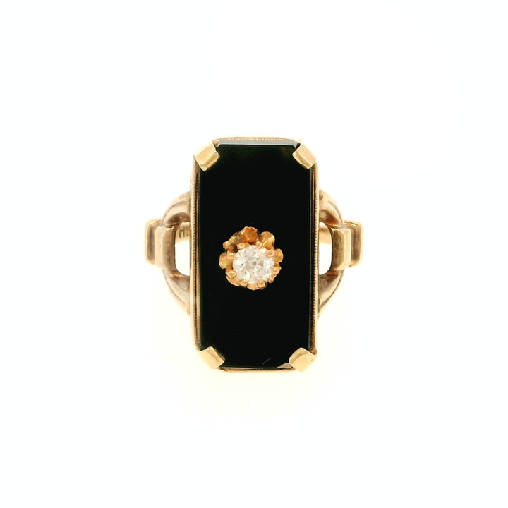 10KY .07 CTW DIA / ONYX RING 0
