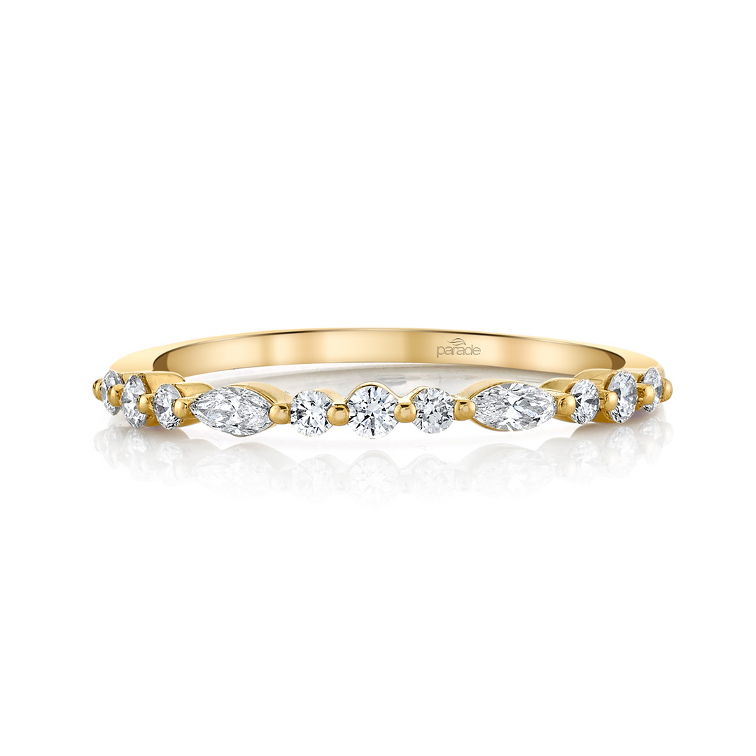 14K Yellow Gold 0.30CTW Natural Diamond Wedding Band
