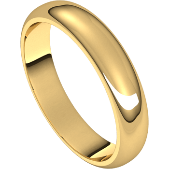 14K Yellow Gold Polished Standard Fit 4mm Wedding Band