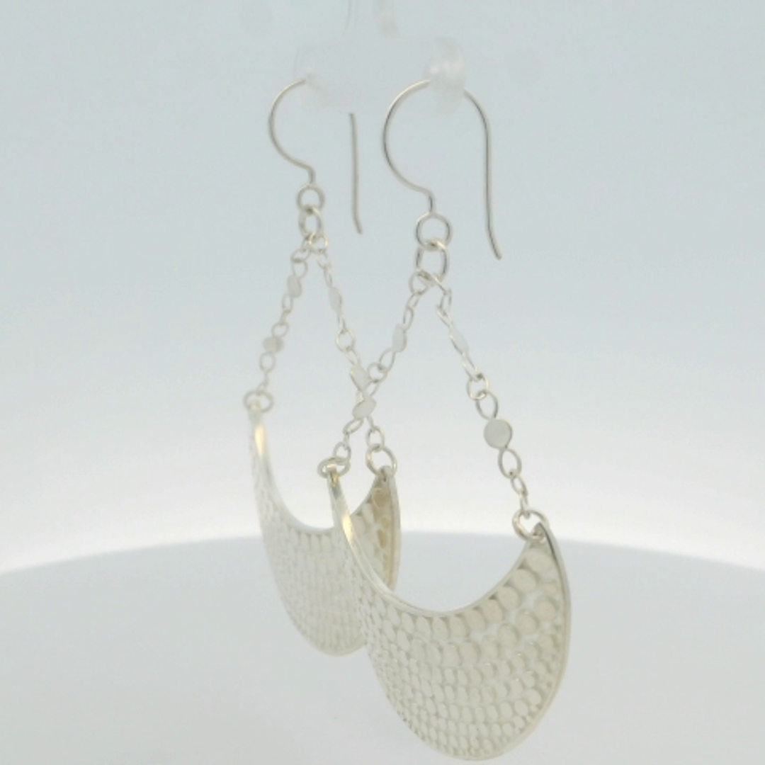 Sterling Silver Dangle Crescent Earrings
