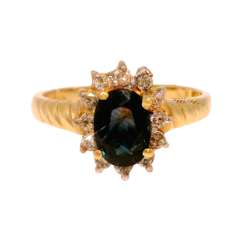 14KY .25 CTW DIA / SAPH. RING