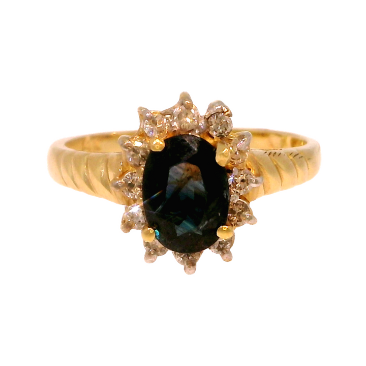 14KY .25 CTW DIA / SAPH. RING